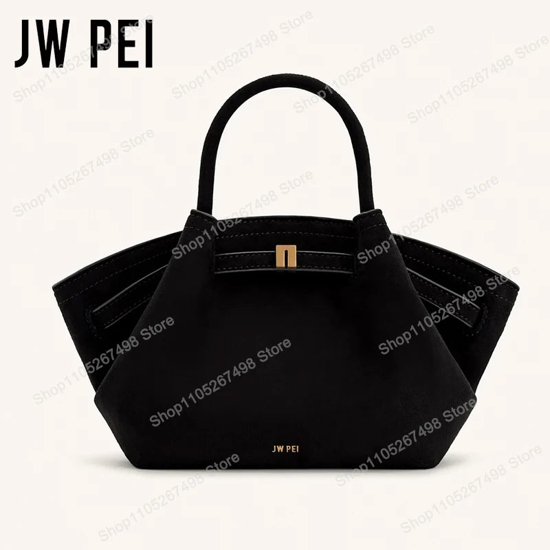 JW PEI Hana Quiet Luxury Trapeze Tote Bag Pebbled Vegan Leather Top-Handle Handbag Premium Women Shoulder Bag Fashion Messenger Purse 2026-21