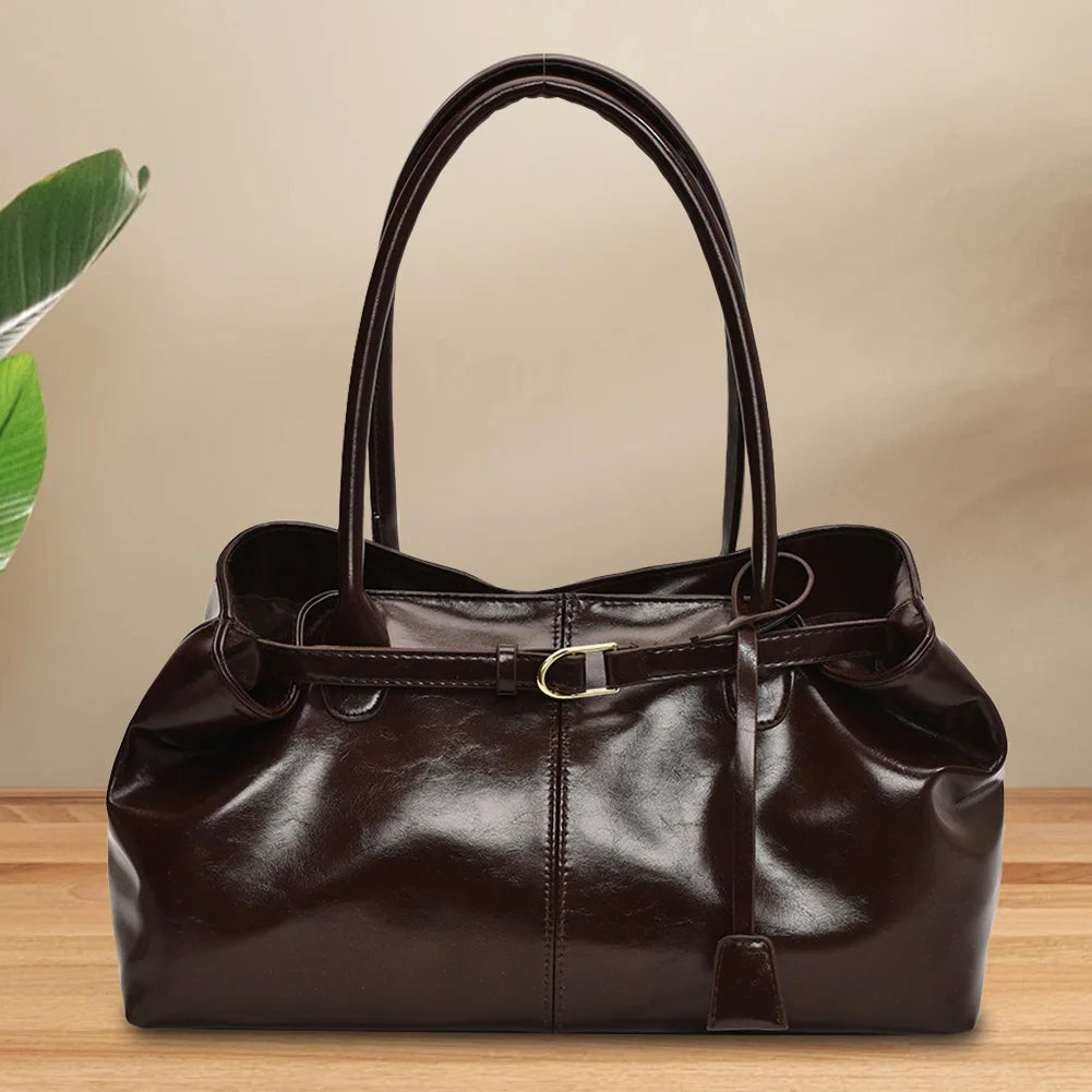 PU Leather Hobo Handbag Slouchy Top Handle Bag Fashion Work Bags Large Satchel Bag for Women Work Shopping Travel-20