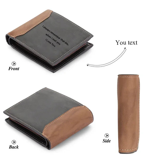 Custom Name Picture Card Holder Wallet Anniversary Birthday Gifts for Men Gift for Husband Father's Day Bifold Wallet-10