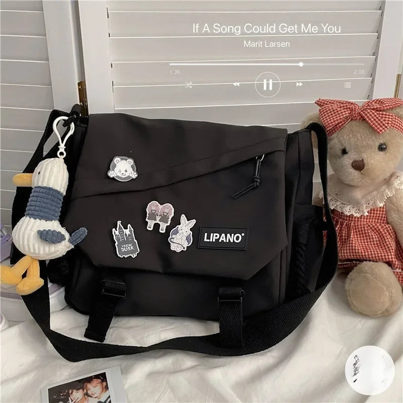 Hong Kong style bag versatile artistic Korean version street photography shoulder bag messenger bag student crossbody bag for ma-6