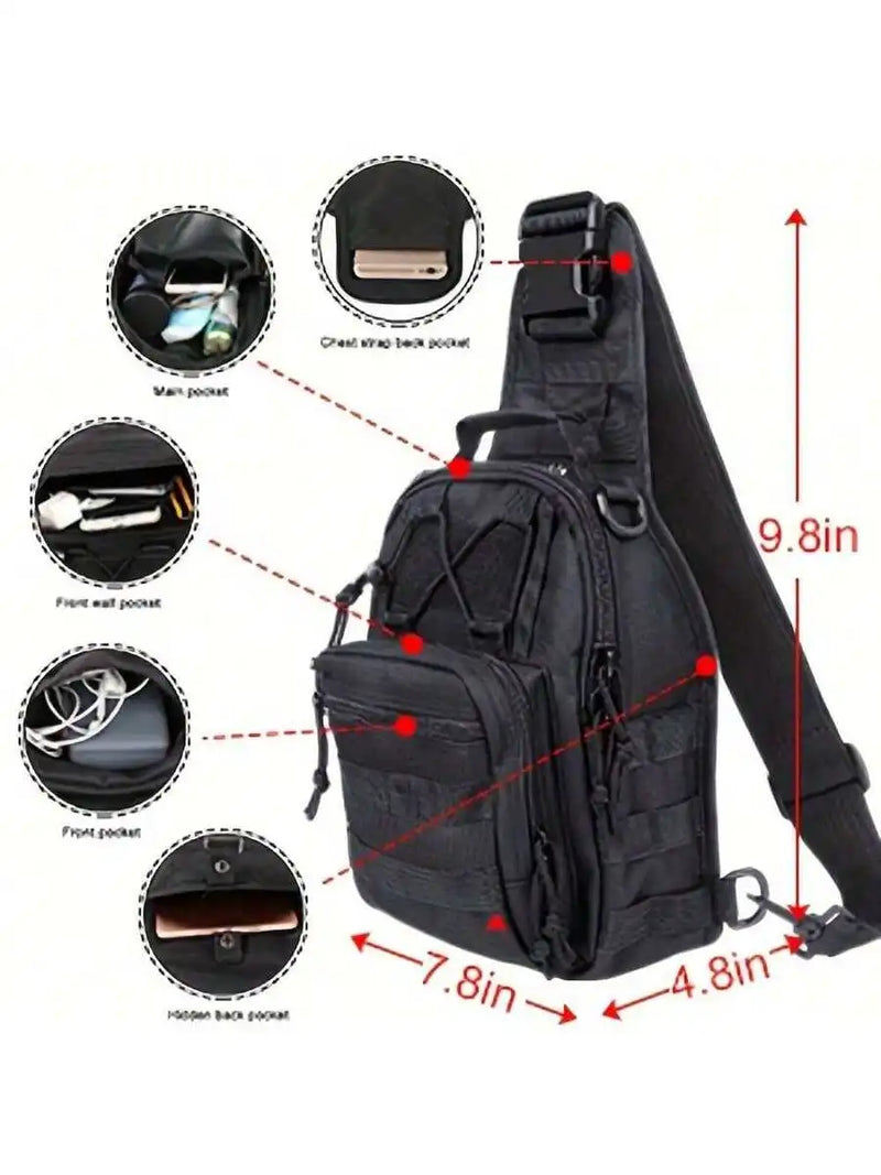 Tactical Shoulder Bag With Molle System Waterproof Durable Outdoor EDC Messenger Bag For Hiking Fishing Camping-3