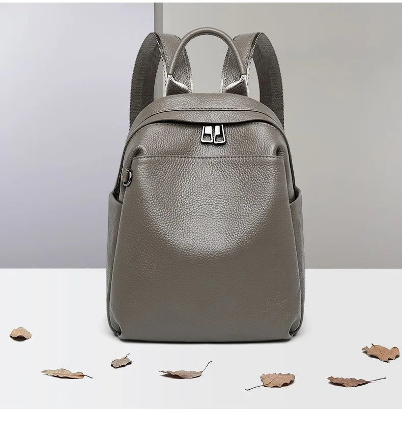 Genuine Leather Women's Backpack, New 2026 Style, Lightweight Small Backpack, Commute Bag for Work, Large-Capacity Travel Backpack-14