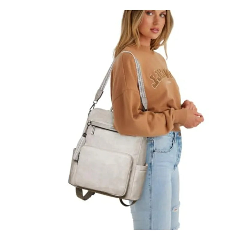 Vegan Leather Laptop Backpack for Women 15.6 inch Work Backpack Fashion Travel Backpack Purse for Travel College Work-27