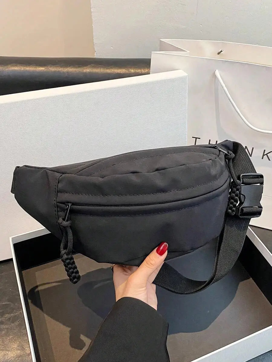 Fashionable Nylon Crossbody Bag, Solid Color Shoulder Bag, Women's Casual Crossbody Bag Suitable For Outdoor Sports-1