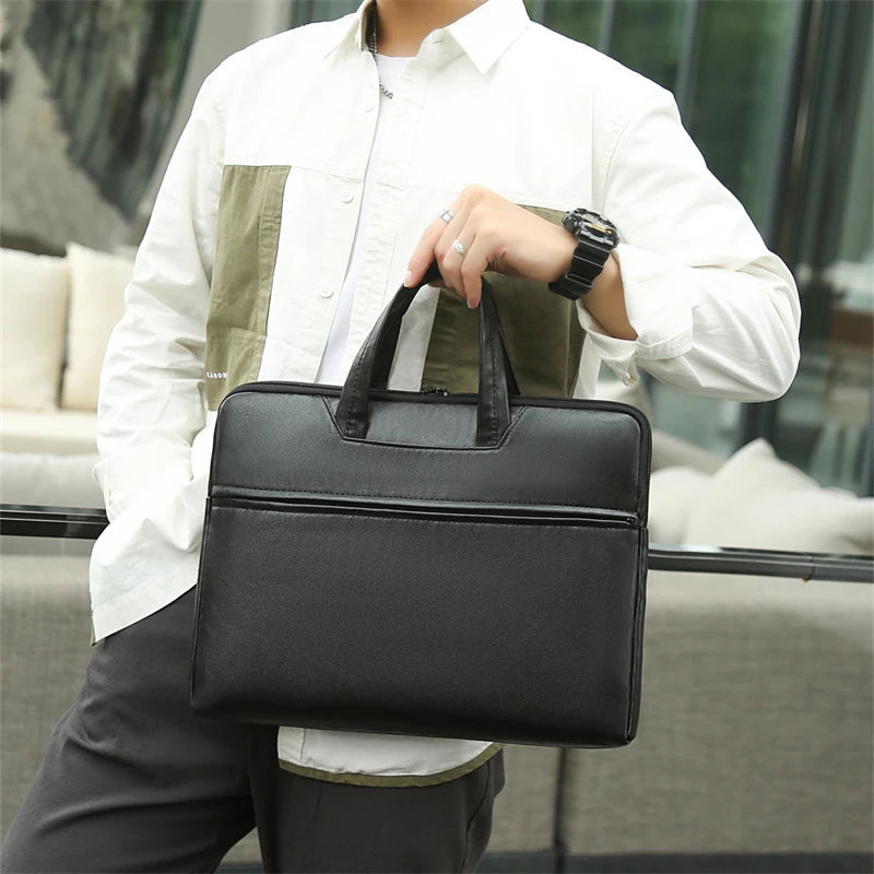 Men Crossbody Laptop Briefcase Multi Size Hand Bag Business Multi Compartment Universal Laptop-5