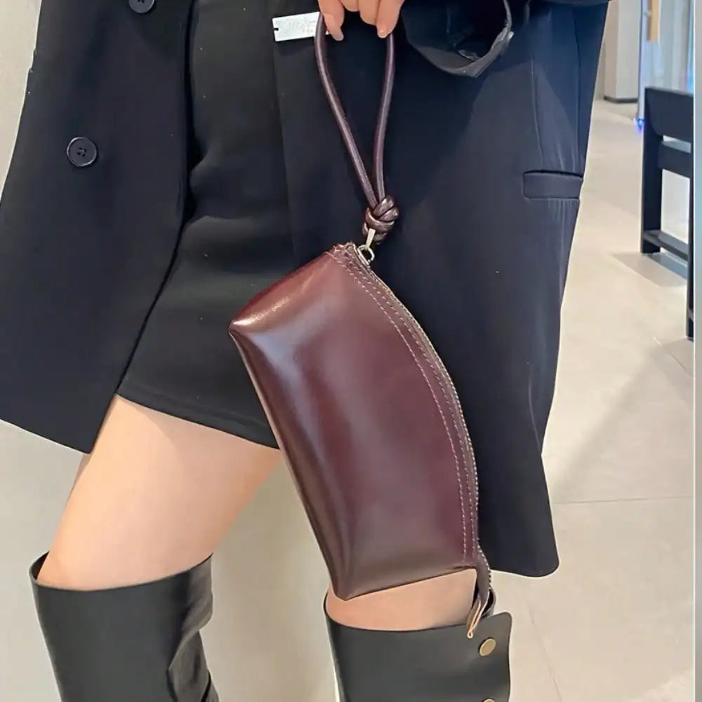 Personalized Women's Genuine Leather Clutch - Multifunctional Cosmetic Wallet/Small Pouch-1