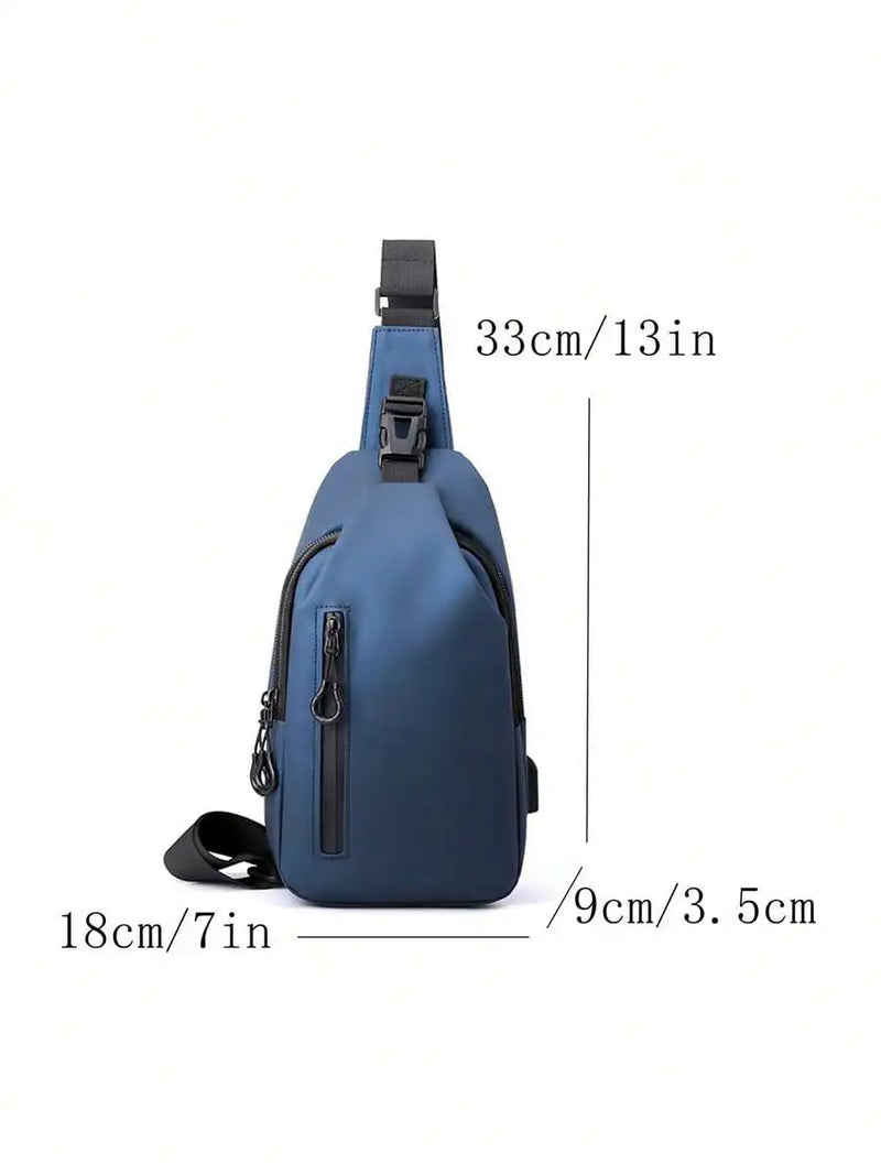 Casual Crossbody Sling Bag For Men And Women, Small Daypack With Zipper Pocket, Adjustable Strap, Fashion Chest Bag With Headphone Cord Slot For Sports, Cycling, Hiking, Running And Business Travel-2