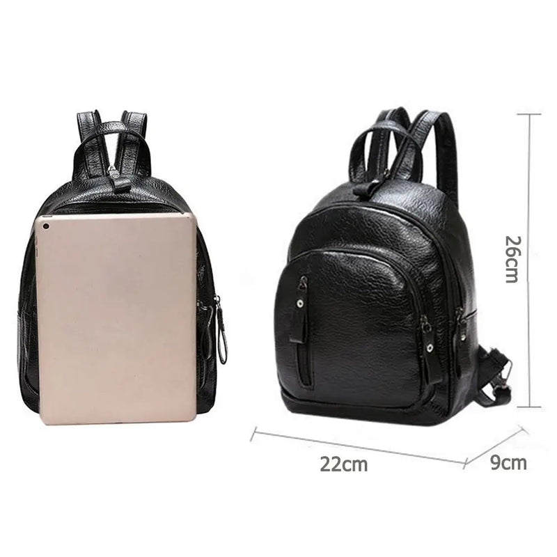 Waterproof Leather Ladies Backpack Large Capacity Anti Theft PU Leather Double Shoulder Daily Work Mature Women Fashion Bag-8