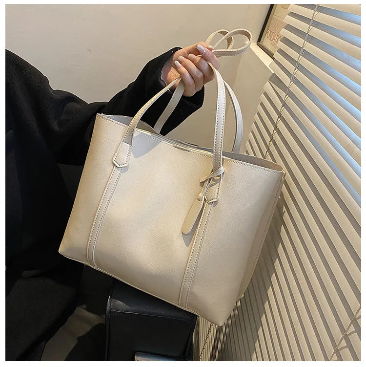 Large Capacity Women's Bag, New Soft Leather Tote Bag, Casual and Versatile Single Shoulder Bags for Woman Korean Style Handbags-44