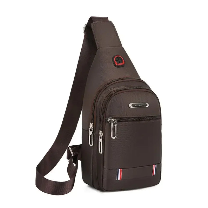 Black Grey Brown Men Messenger Bags New Rectangle Oxford Cloth Men Crossbody Bag USB Charge Shoulder Bag Male 3 Zipper Bag-12