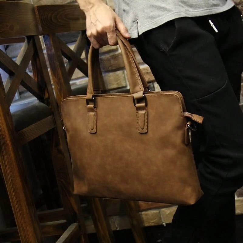 HBJWOV Leather Men's Briefcase Business Laptop Bag Handbag Men's Multifunctional Shoulder Bag-9