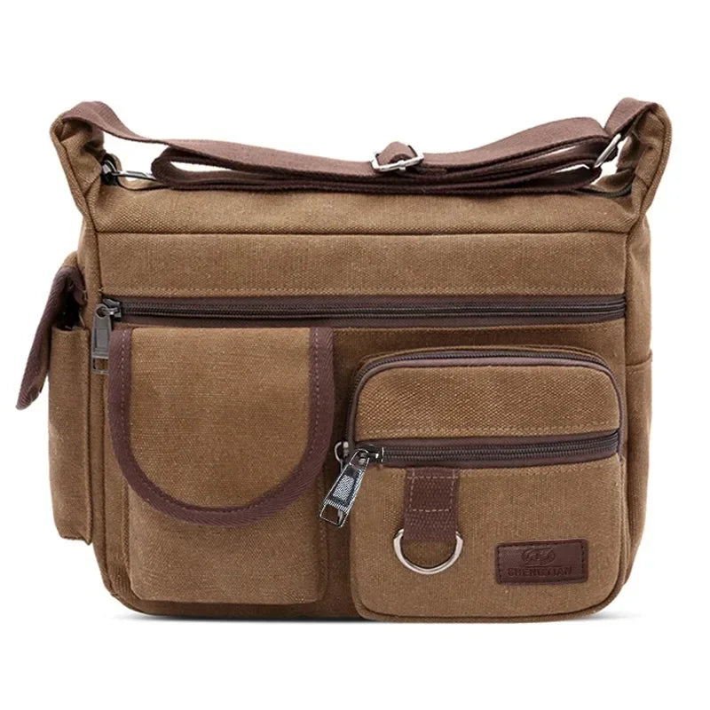 Men Casual Sling Bag Messenger Crossbody Shoulder Unisex Travel Outdoor Vintage Bags-45