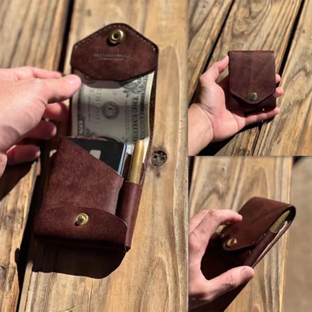 Money Wallet Bi-Fold ID Card Clip Case Complimentary Fountain Pen Slim Minimalist Wallet for Daily Commuting Business and Travel-4