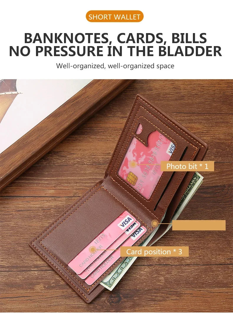Slim Leather Wallet for Men RFID Blocking Bifold Front Pocket Wallet Minimalist Credit Card Holder Cash Money Clip-11