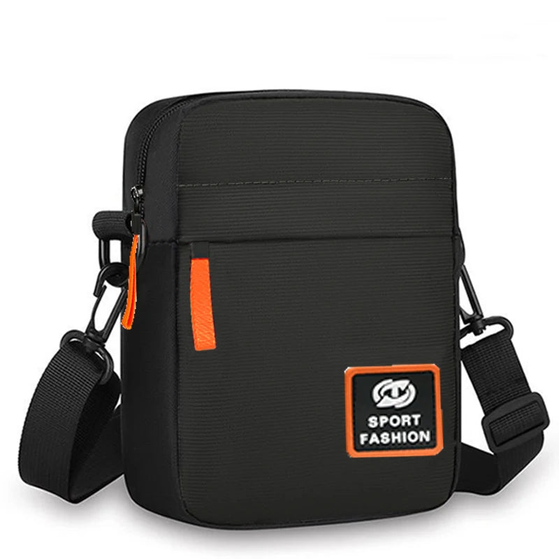 Men's Crossbody Bag Single Shoulder Multi-Layer Zipper Trendy Color Contrast Casual Messenger Sling Bag-16