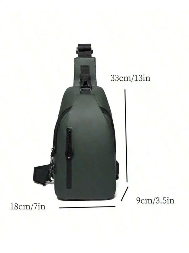Casual Crossbody Sling Bag For Men And Women, Small Daypack With Zipper Pocket, Adjustable Strap, Fashion Chest Bag With Headphone Cord Slot For Sports, Cycling, Hiking, Running And Business Travel-22