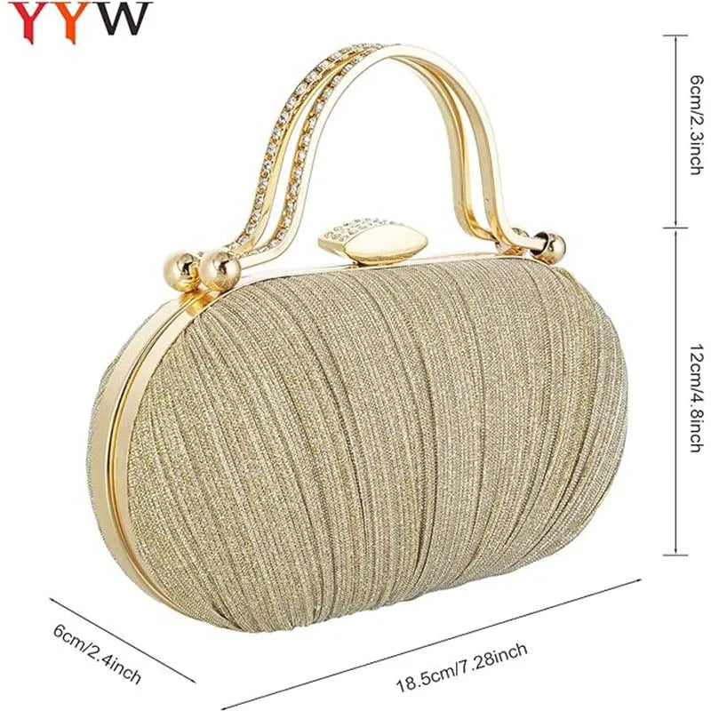 Fashion Diamond Top Handle Women Evening Handbag Clutch Bags Glitter Sequins Rhinestone Female Daily Purse for Wedding Prom-2