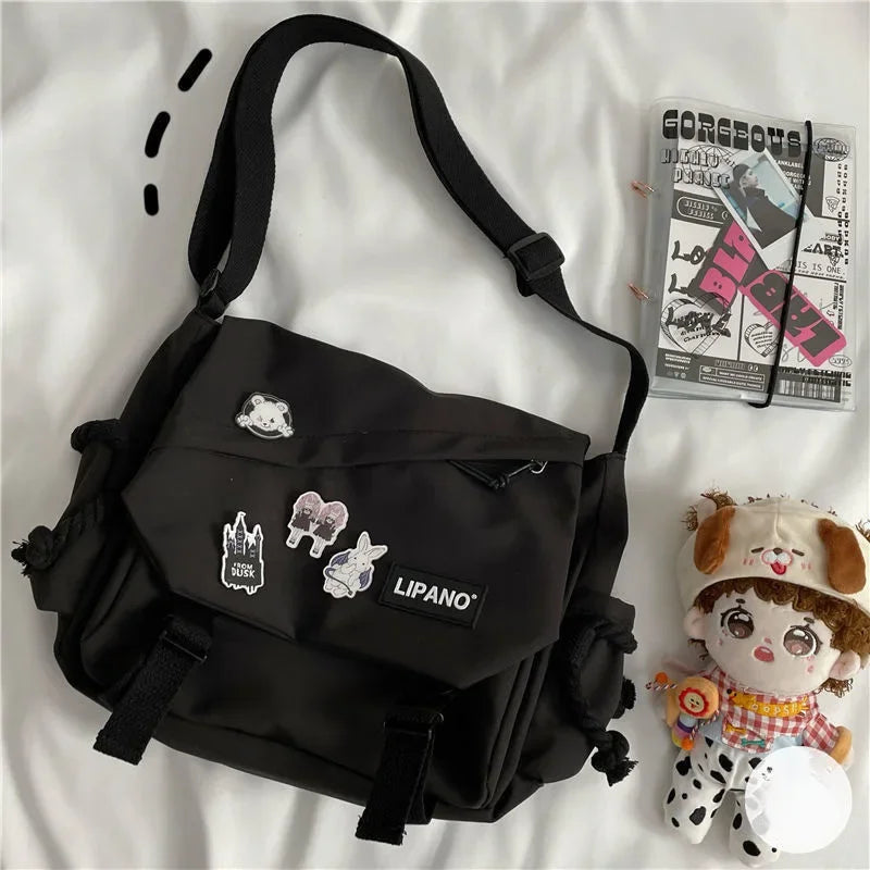 Hong Kong style bag versatile artistic Korean version street photography shoulder bag messenger bag student crossbody bag for ma-8
