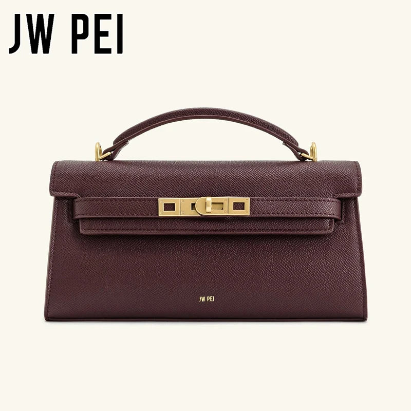 JW PEI Noor Mini Leather Top Handle Handbag Women's Crocodile Embossed Crossbody Purse Elegant Luxury Style Satchel Shoulder Bag-1
