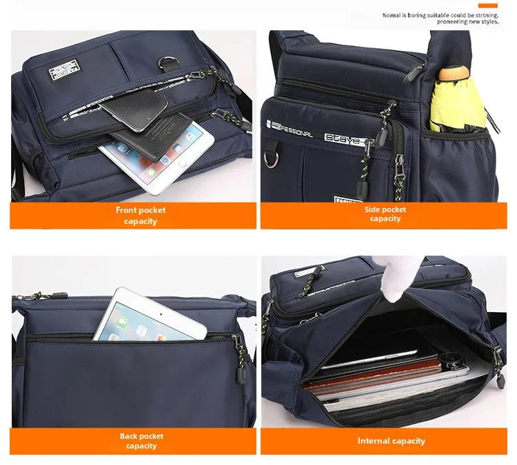 Design Oxford Shoulder Bag Large Capacity Men's Casual Multi-layer Pocket Fashion Single Shoulder Crossbody Luxury Messenger Bag-13