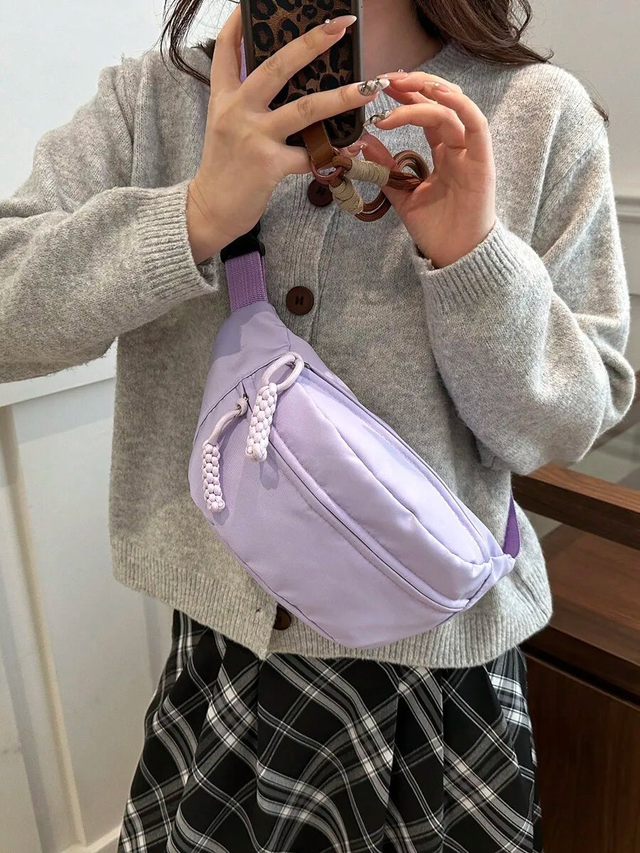 Fashionable Nylon Crossbody Bag, Solid Color Shoulder Bag, Women's Casual Crossbody Bag Suitable For Outdoor Sports-30