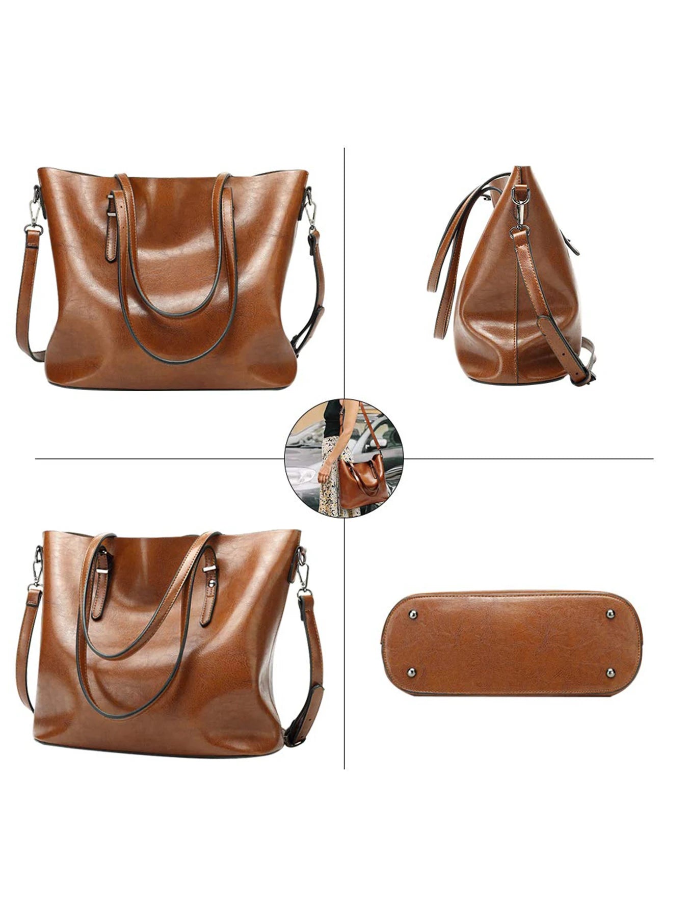 Pahajim Womens Leather Purses and Handbags Top Handle Satchel Bags Tote Bags Tote Purses for Women-2