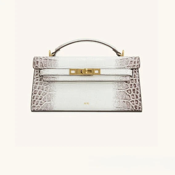 JW PEI Noor Women's Croc Embossed Leather Top Handle Bag Mini Crossbody Purse Elegant Structured Satchel Handbag Quiet Luxury Fashion-23