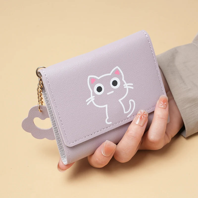 New Short-style Purse Female Fashion Small Student Pocket Purse Cute Large Capacity Multi-card Wallet-11