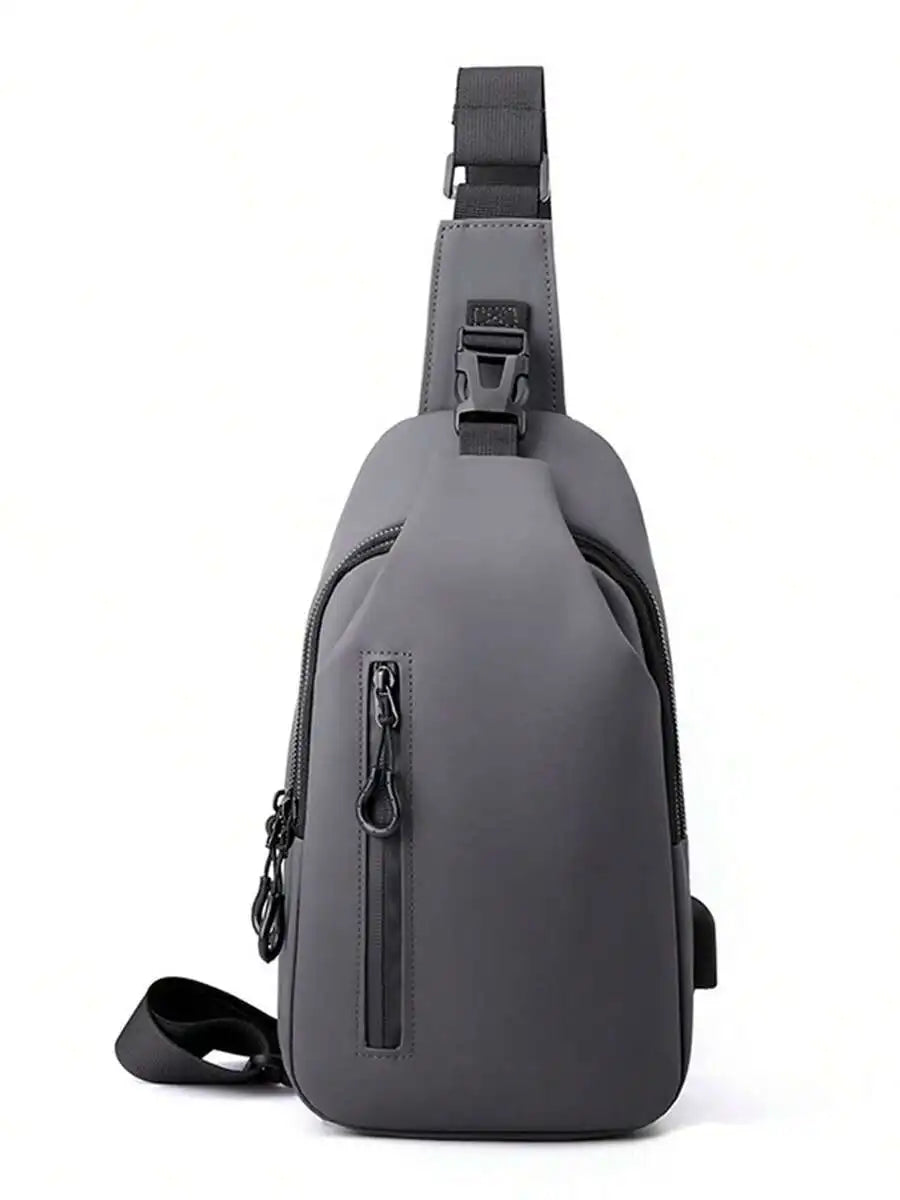 Casual Crossbody Sling Bag For Men And Women, Small Daypack With Zipper Pocket, Adjustable Strap, Fashion Chest Bag With Headphone Cord Slot For Sports, Cycling, Hiking, Running And Business Travel-28