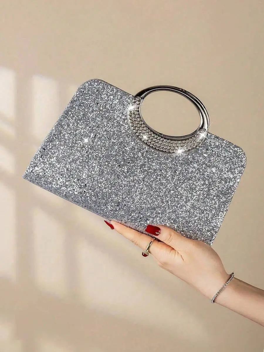 Womens Sparkling Rhinestone Clutch Bag For Evening Party Banquet Bridal Event