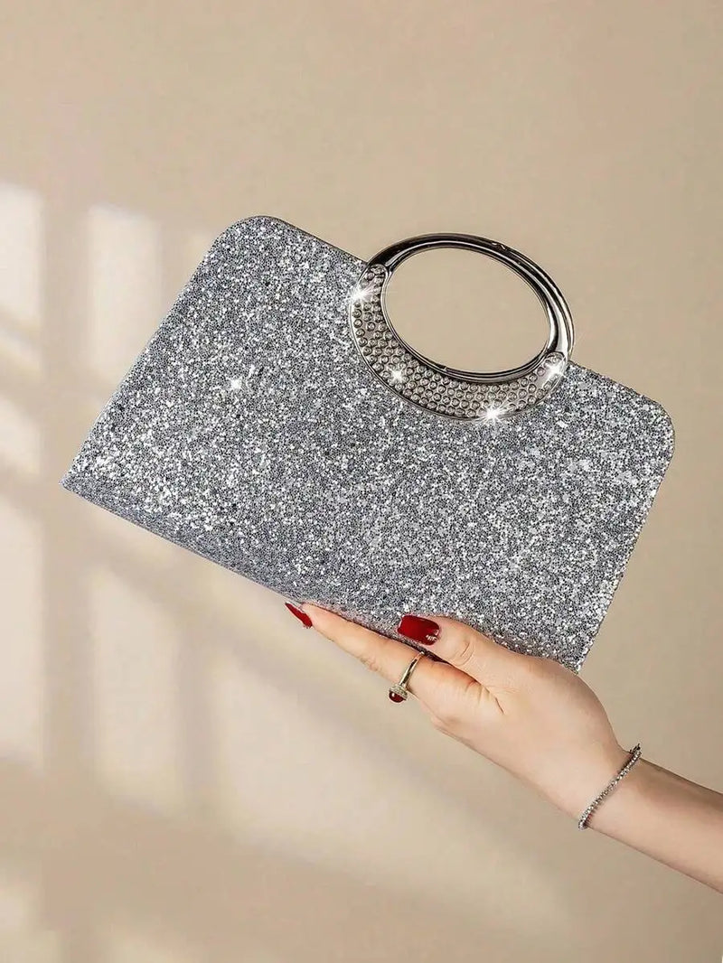 Womens Sparkling Rhinestone Clutch Bag For Evening Party Banquet Bridal Event-1