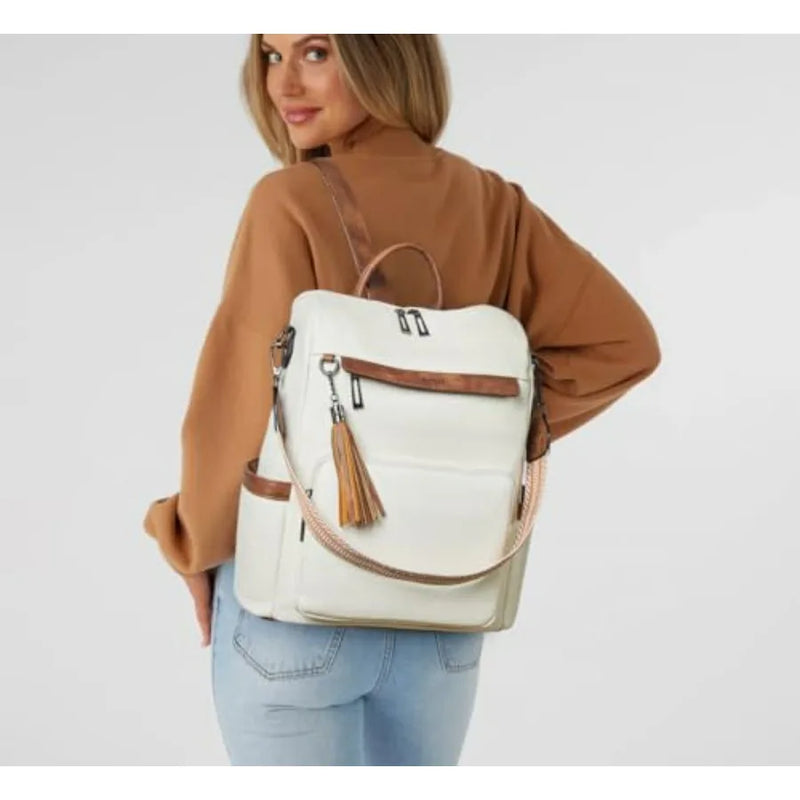 Vegan Leather Laptop Backpack for Women 15.6 inch Work Backpack Fashion Travel Backpack Purse for Travel College Work-21