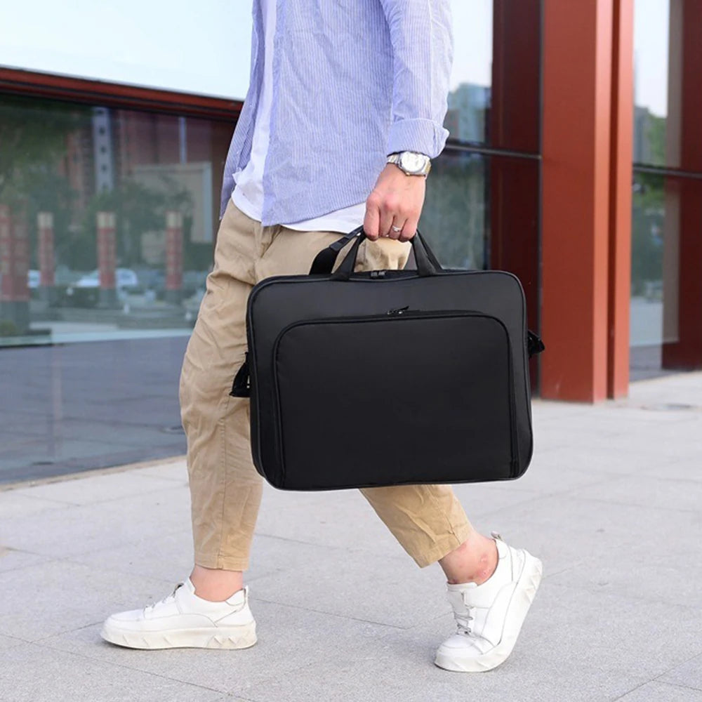 Nylon Anti Theft Shoulder Laptop Briefcase 15.6-17 Inch Notebook Bag Business Travel Zipper Light Storage Handbag-1