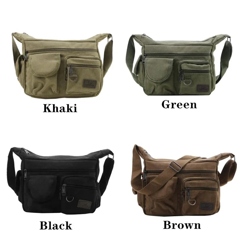 Men Casual Sling Bag Messenger Crossbody Shoulder Unisex Travel Outdoor Vintage Bags-1