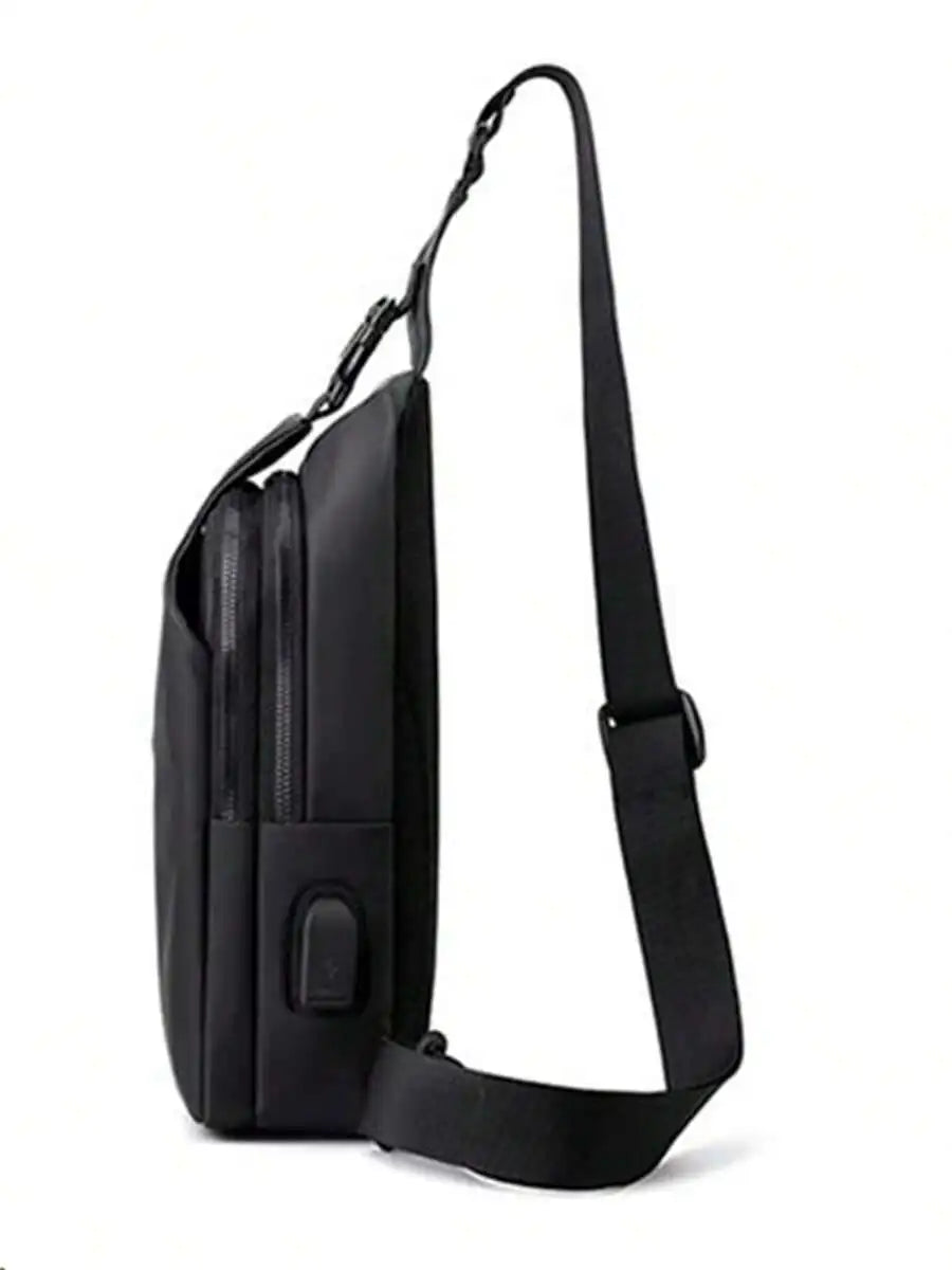 Casual Crossbody Sling Bag For Men And Women, Small Daypack With Zipper Pocket, Adjustable Strap, Fashion Chest Bag With Headphone Cord Slot For Sports, Cycling, Hiking, Running And Business Travel-18