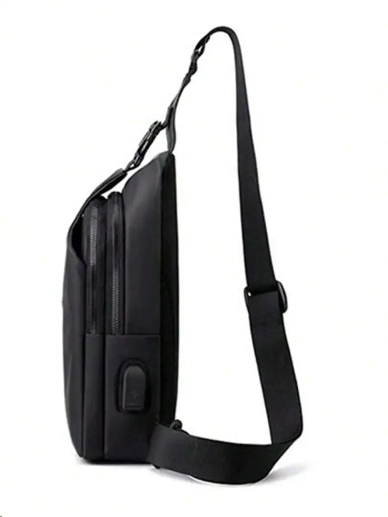 Casual Crossbody Sling Bag For Men And Women, Small Daypack With Zipper Pocket, Adjustable Strap, Fashion Chest Bag With Headphone Cord Slot For Sports, Cycling, Hiking, Running And Business Travel-18
