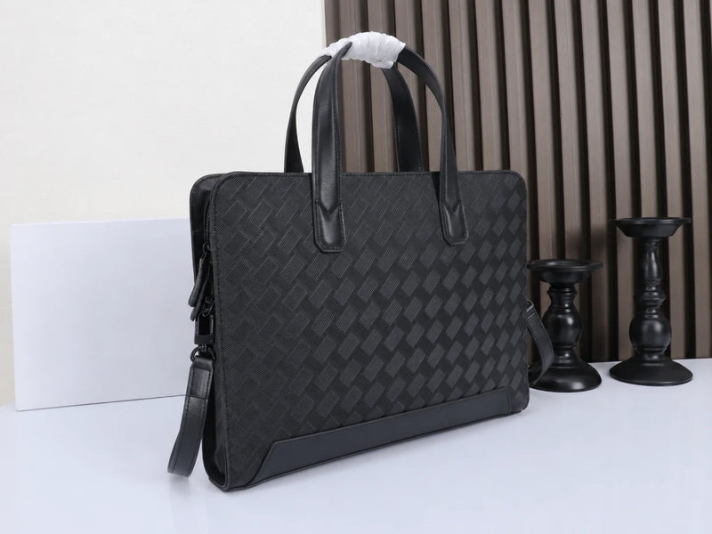 Men's Top-Handle Bags Luxury Designer Briefcase Genuine Leather Laptop Messenger Bag Slim Woven Crossbody Document Portfolio Male Office Handbag-9