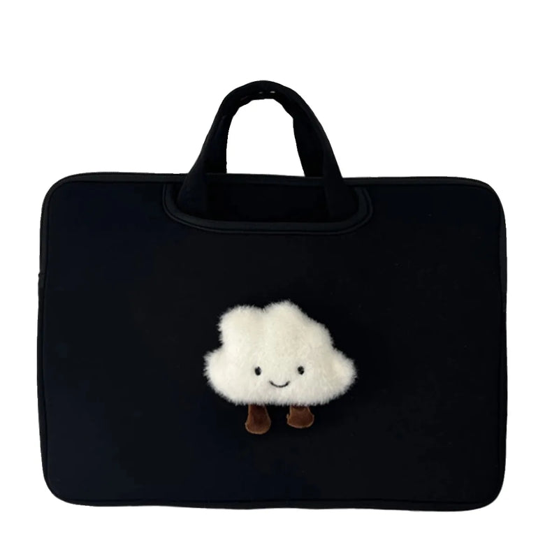 Ins Style Black Laptop Briefcase 11-16 Inch Notebook Handbag Women Daily Portable Macbook Samsung Huawei Carry Bag-3