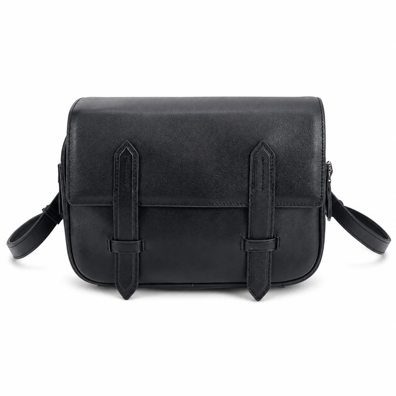 Luxury Men Messenger Bag Designer Smooth Leather Crossbody Shoulder Bag Flap Satchel Business Casual Purse High Quality Classic Black-1