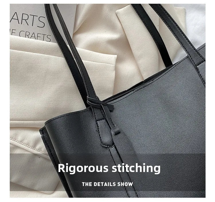 Large Capacity Women's Bag, New Soft Leather Tote Bag, Casual and Versatile Single Shoulder Bags for Woman Korean Style Handbags-12