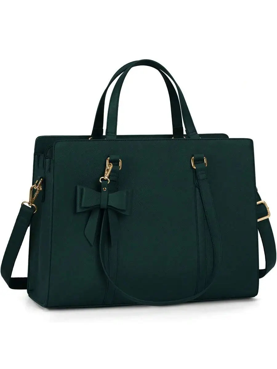 Purple Laptop Tote Bag For Women 15.6 Inch Waterproof Faux Leather Briefcase Large Capacity Shoulder Handbag Business Casual-4