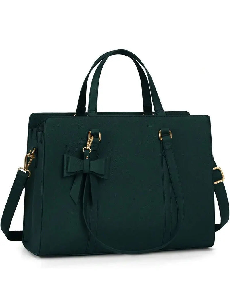 Purple Laptop Tote Bag For Women 15.6 Inch Waterproof Faux Leather Briefcase Large Capacity Shoulder Handbag Business Casual-4