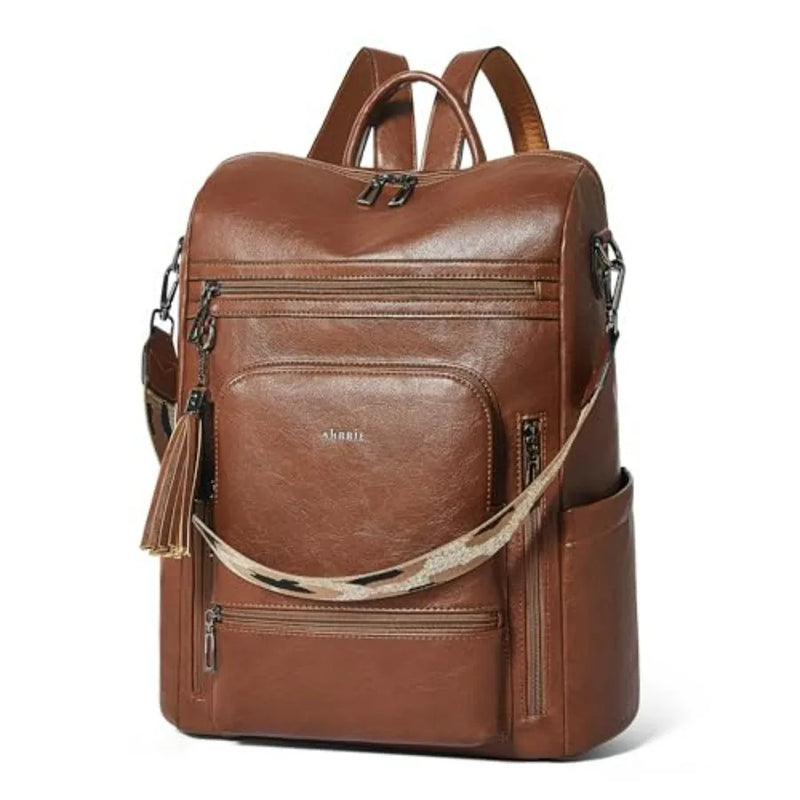 Vegan Leather Laptop Backpack for Women 15.6 inch Work Backpack Fashion Travel Backpack Purse for Travel College Work-18