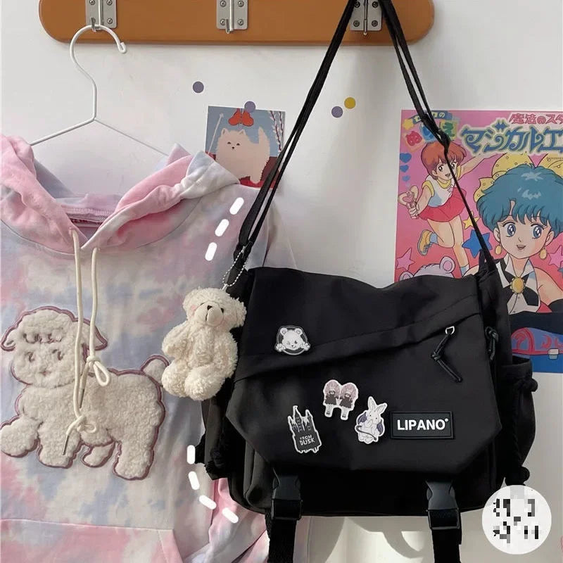 Hong Kong style bag versatile artistic Korean version street photography shoulder bag messenger bag student crossbody bag for ma-9