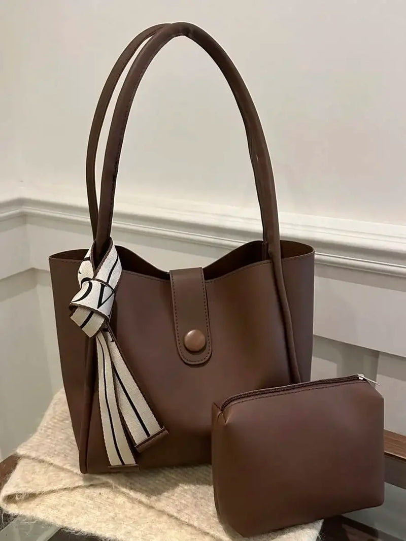 Lightweight Crocodile Embossed Tote Bag With Zipper Coin Purse For Women Business Casual Use-4