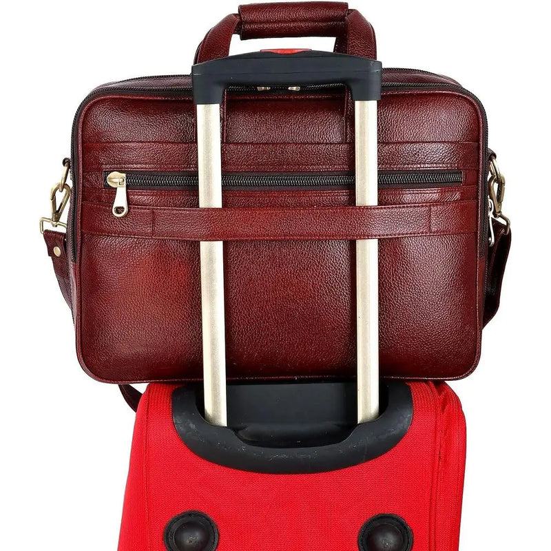 16 Inch Full Grain Leather Briefcases, Laptop Shoulder Bags for Men & Women, Business Work Satchel Bag-15