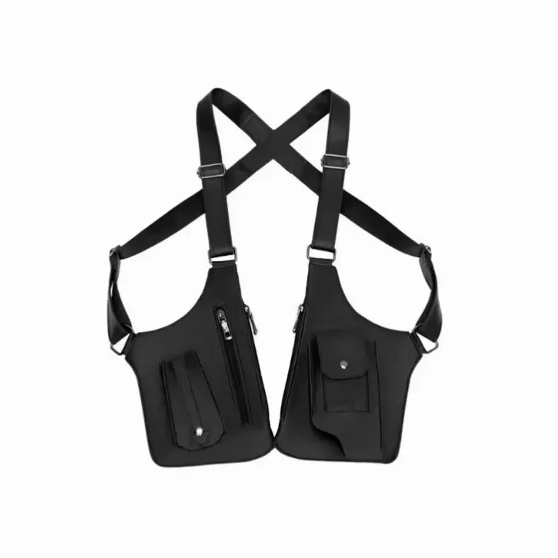 Double Shoulder Strap Tactical Fishing Bag Waterproof PU Multi-Pocket Outdoor Anti-Theft Crossbody Bag Multi-Purpose-12