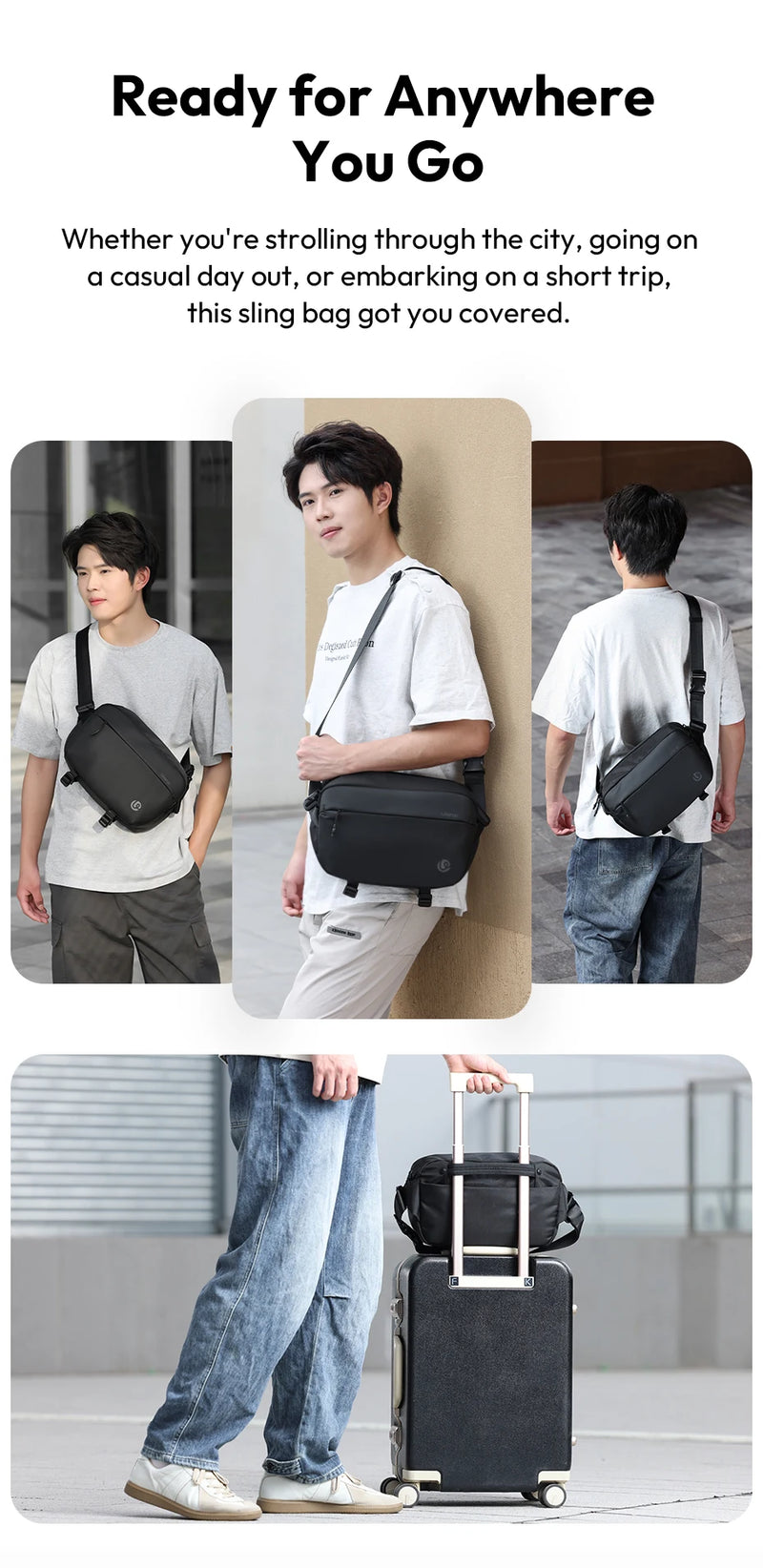 Ulanzi PB038 Travel Sling Bag V2 Compact Photography Chest Bag Waterproof Lightweight Carry Casual Bag for Camera Photography-9