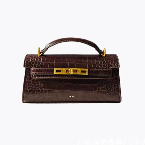 JW PEI Noor Women's Croc Embossed Leather Top Handle Bag Mini Crossbody Purse Elegant Structured Satchel Handbag Quiet Luxury Fashion-21