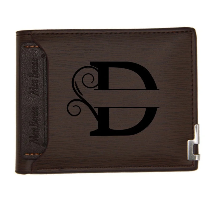 Personalized Wallet for Men Custom Wallets for Men Engraved Letter Name Leather Wallet Bifold Custom Gifts for Dad/Husband-11